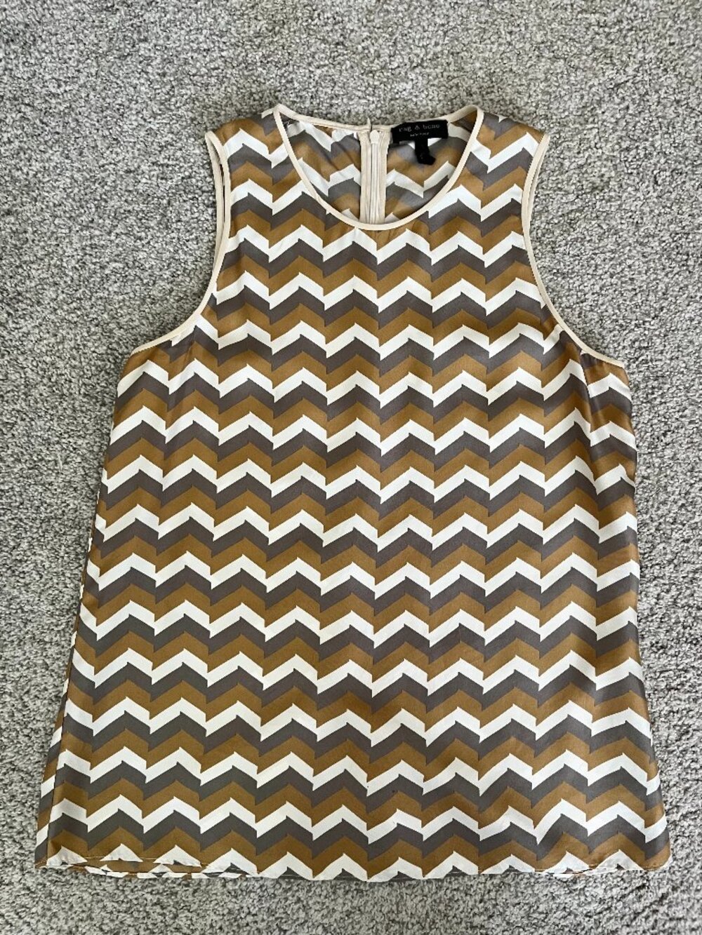 rag & bone Aster Chevron Silk Tank Top